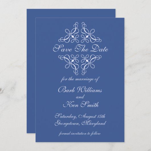 Wirbel in Blau Save the Date (Vorne/Hinten)