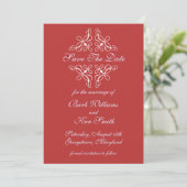 Wirbel in Candy Red Save the Date (Stehend Vorderseite)