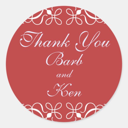 Wirbel in Candy Red Vielen Dank, dass Sie Sticker (Vorderseite)