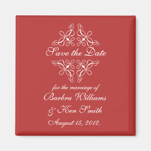 Wirbel in Candy Rot Save The Date Magnet