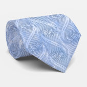 Wirbel in Curls Muster Blau Krawatte (Gerollt)