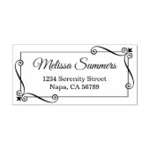 Wirbel in der Ecke Rücksendeadresse Gummistempel (Prägung)