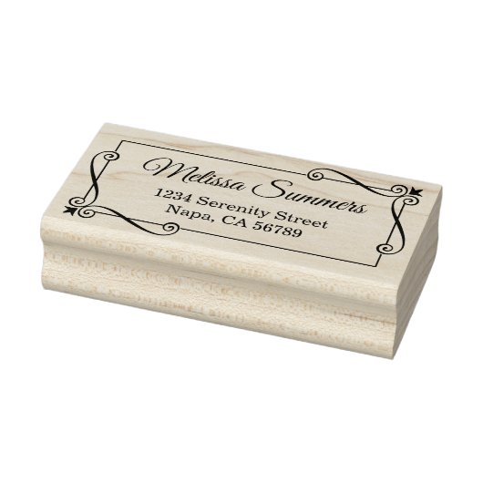 Wirbel in der Ecke Rücksendeadresse Gummistempel (Stempel)