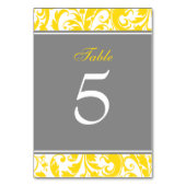 Wirbel in Gelb und Grau Tischnummer (Rückseite)