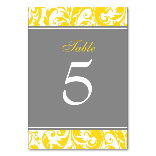 Wirbel in Gelb und Grau Tischnummer (Rückseite)