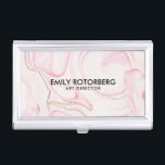 Wirbel in Pastellrosa Marmor Visitenkarten Etui<br><div class="desc">Elegantes modernes pastellrosa,  abstraktes Marmor-Wirbel Design.</div>