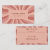 Wirbel in Rosa Groovy Retro Visitenkarte (Vorne/Hinten)