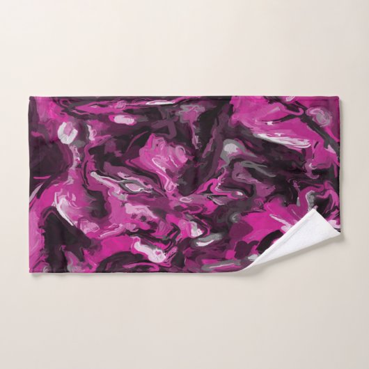 Wirbel in Rosa, Schwarz, Weiß und Grau Badhandtuch Set (Handtuch)