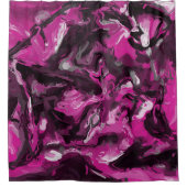 Wirbel in Rosa, Schwarz, Weiß und Grau Duschvorhang (Vorderseite)
