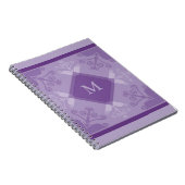 Wirbel kopiert lila Monogramm-gewundenes Notizbuch Notizblock (Rechte Seite)