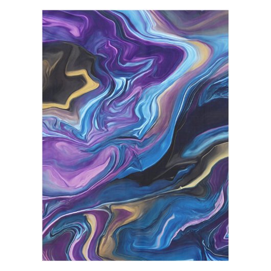 Wirbel Lila Blue Black Wall-Teller Tischdecke (Vorderseite)