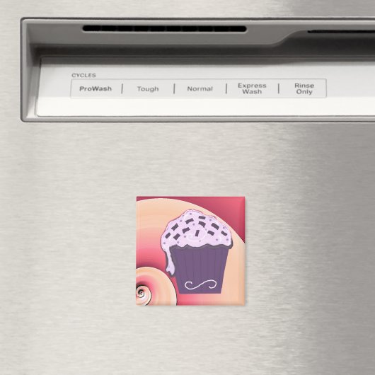 Wirbel Lila Cupcake Magnet (In Situ (Geschirrspüler))