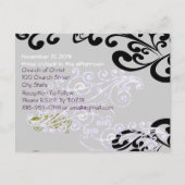 Wirbel Lila und grün Save the Date Ankündigungspostkarte (Rückseite)