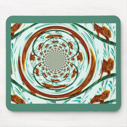 Wirbel Lions Wildlife Pattern Mousepad (Vorne)