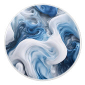 Wirbel mit blauem und weißem Knöpfchen Keramikknauf (Vorderseite)