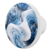 Wirbel mit blauem und weißem Knöpfchen Keramikknauf (Rechts)