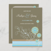 Wirbel mit blauer Schneedecke speichern das Datum Ankündigungspostkarte (Vorne/Hinten)