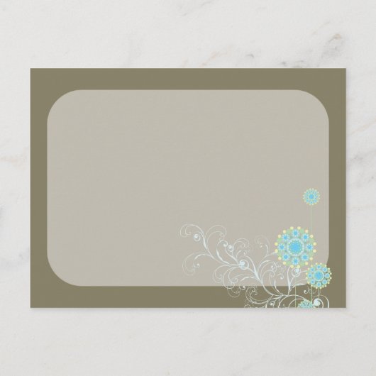 Wirbel mit blauer Schneedecke speichern das Datum Ankündigungspostkarte (Rückseite)