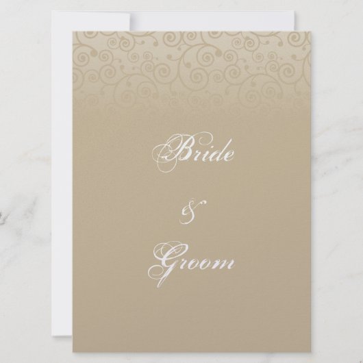 Wirbel mit Gold und Champagner Einladung (Vorderseite)