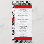 Wirbel mit grauem und schwarzem Damast, die Monogr Einladung (Vorne/Hinten)