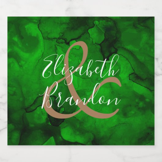 Wirbel mit grün bis schwarz gestrichen schaumweinetikett (Einzelnes Label)