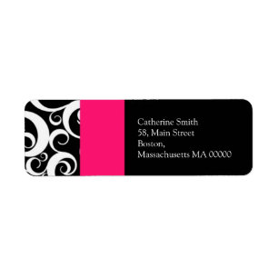 Wirbel mit Hot-Pink- und Black-Damask-Namen