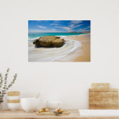 Wirbel mit Meerestide am Strand Poster (Küche)