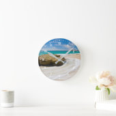 Wirbel mit Meerestide am Strand Runde Wanduhr (Zuhause)