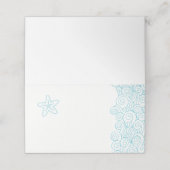 Wirbel mit Meereswellen Aqua Beach Platzkarten (Außenseite Aufgefaltet)