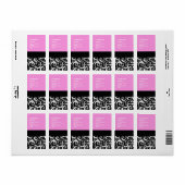 Wirbel mit rosa und schwarzen Damasken adressieren Adressaufkleber (Vorne)