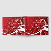 Wirbel mit rotem und weißem Herzen Gästebuch (Voll)