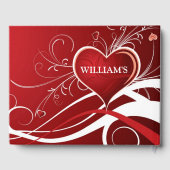 Wirbel mit rotem und weißem Herzen Gästebuch (Rückseite)