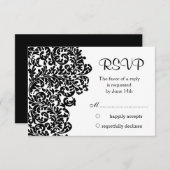 Wirbel mit schwarzem Damast, die RSVP-Hochzeit RSVP Karte (Vorne/Hinten)