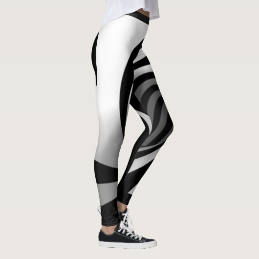 Wirbel mit schwarzem Herz Leggings (Rechts)