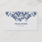 Wirbel mit Vintagem Blumen und Weiß Visitenkarte (Vorderseite)