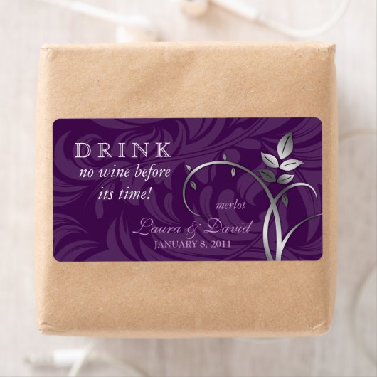 Wirbel mit Weinetikett Lila Silber (Insitu)