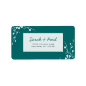 Wirbel mit weißer Blume auf dem Etikett der Farbad Adressaufkleber (Vorne)