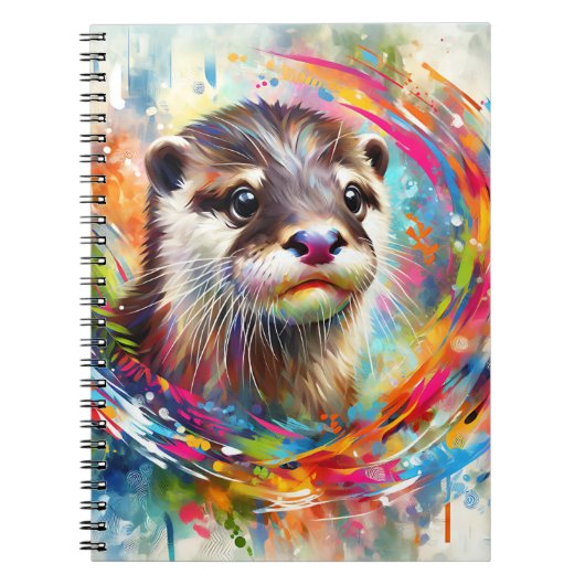 Wirbel Otter Notizbuch Notizblock (Vorderseite)