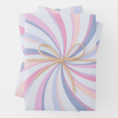 Wirbel Pink Blue Peach Geschenkpapier Set (Beispiel)
