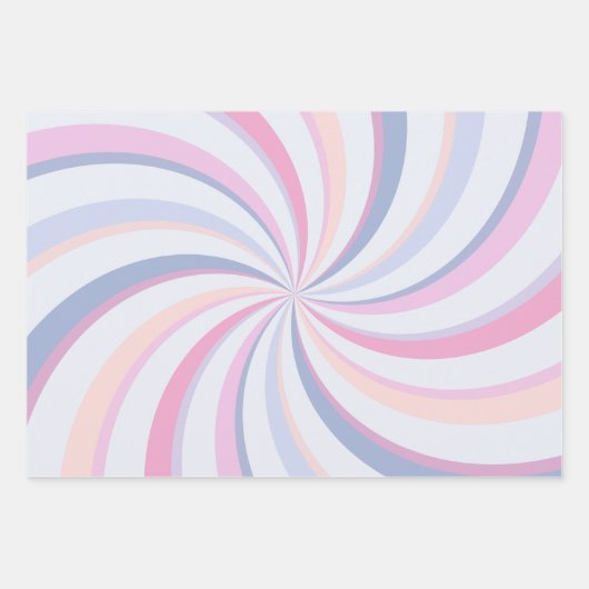 Wirbel Pink Blue Peach Geschenkpapier Set (Vorderseite)