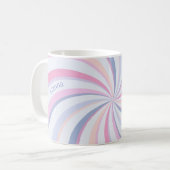 Wirbel Pink Blue Peach Kaffeetasse (Vorderseite Links)
