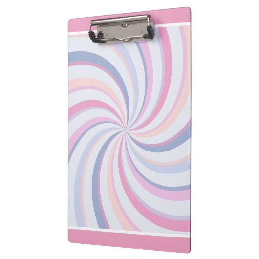 Wirbel Pink Blue Peach Klemmbrett (Links)