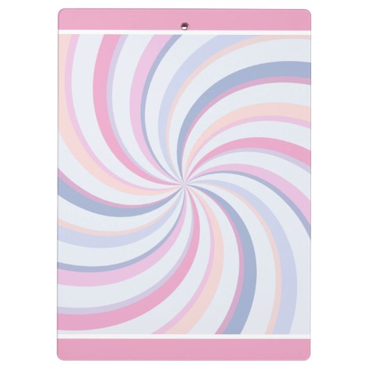Wirbel Pink Blue Peach Klemmbrett (Rückseite)