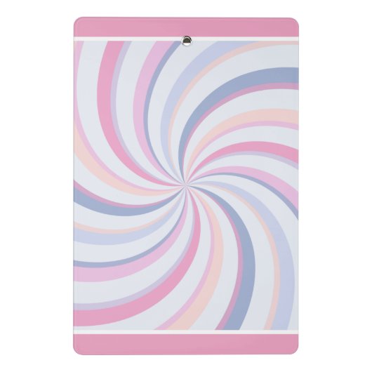 Wirbel Pink Blue Peach Mini Klemmbrett (Rückseite)