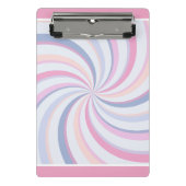 Wirbel Pink Blue Peach Mini Klemmbrett (Vorderseite)