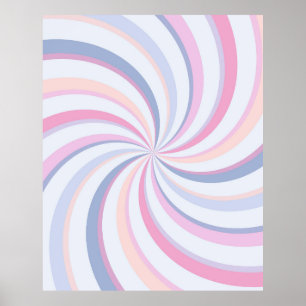 Wirbel Pink Blue Peach Poster
