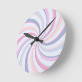 Wirbel Pink Blue Peach Runde Wanduhr (Winkel)