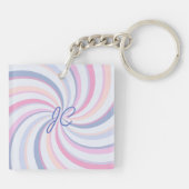 Wirbel Pink Blue Peach Schlüsselanhänger (Rückseite)