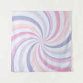 Wirbel Pink Blue Peach Wandteppich (Vorderseite)