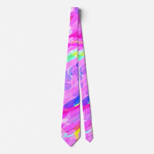 Wirbel Pink Bright Bold fröhlich Neck Tie Krawatte (Vorderseite)